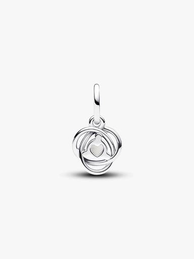 White Eternity Circle Dangle Charm