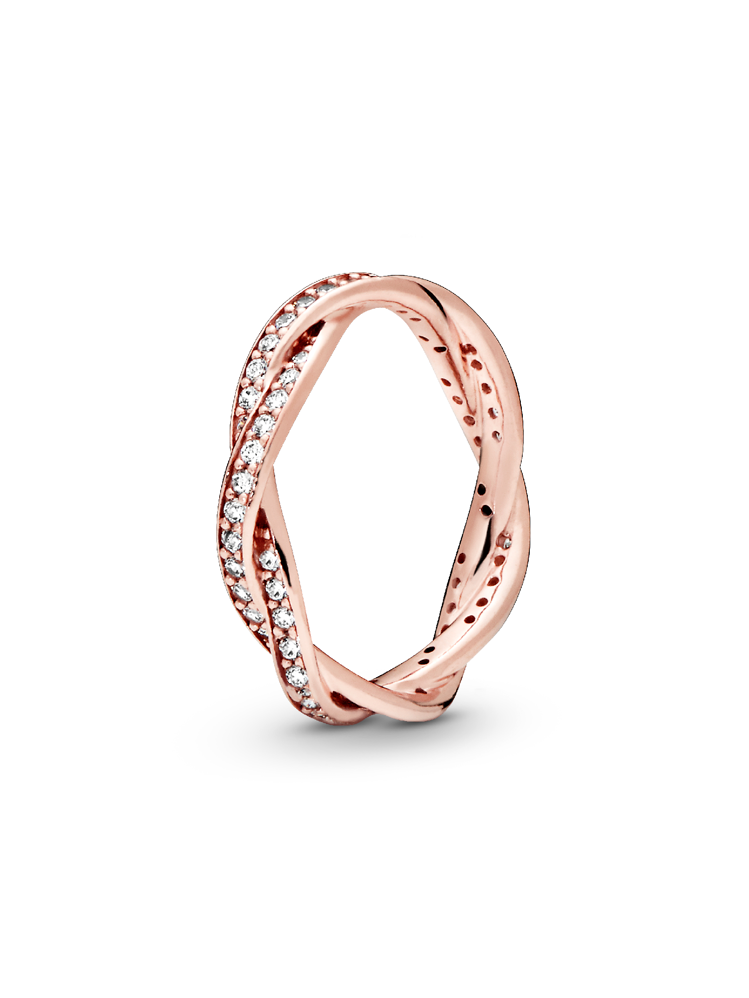Sparkling Twisted Lines Ring