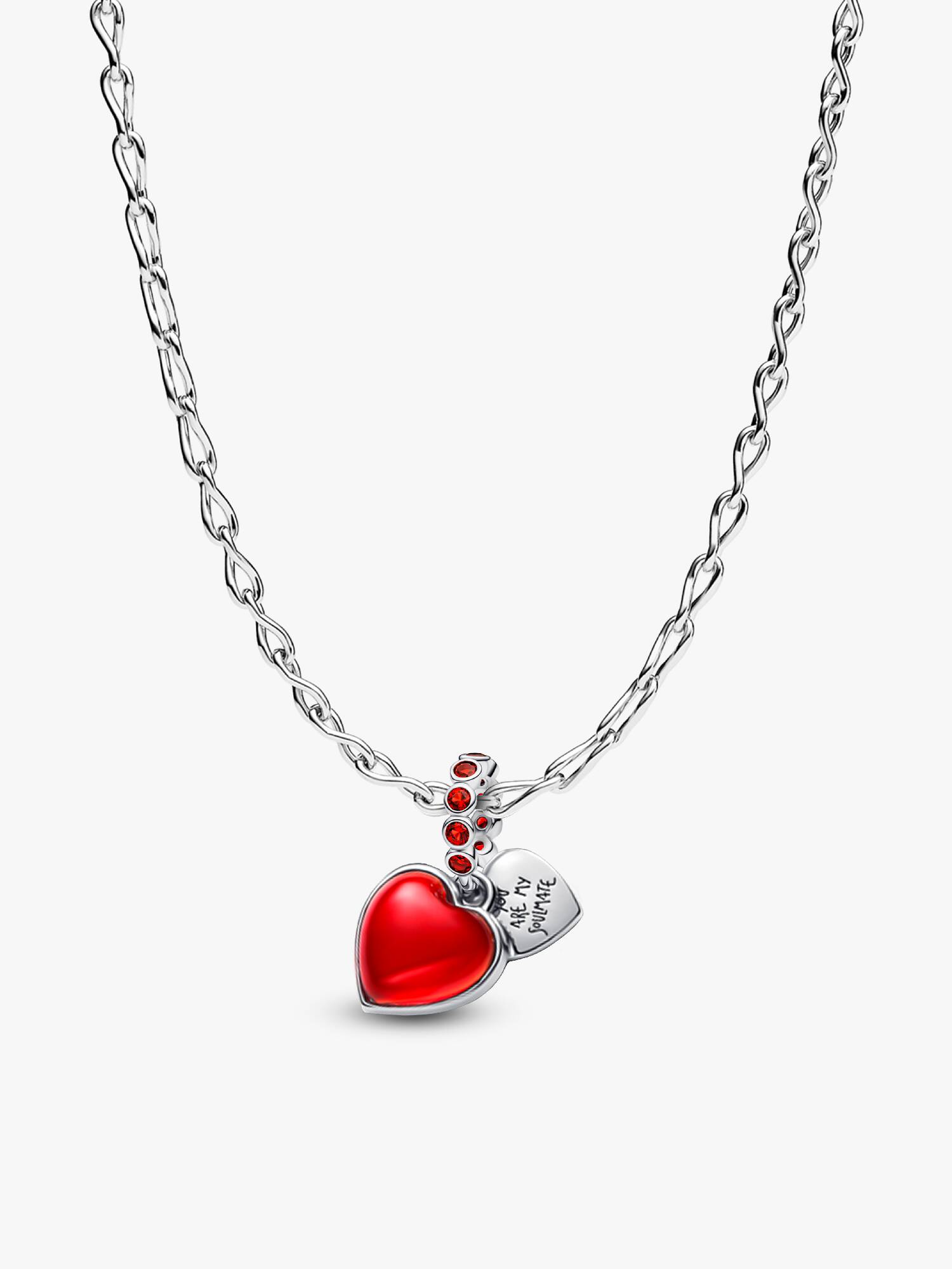 Red Murano Glass Heart Necklace Set