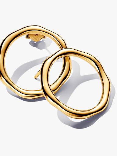 Organically Shaped Circle Stud Earrings