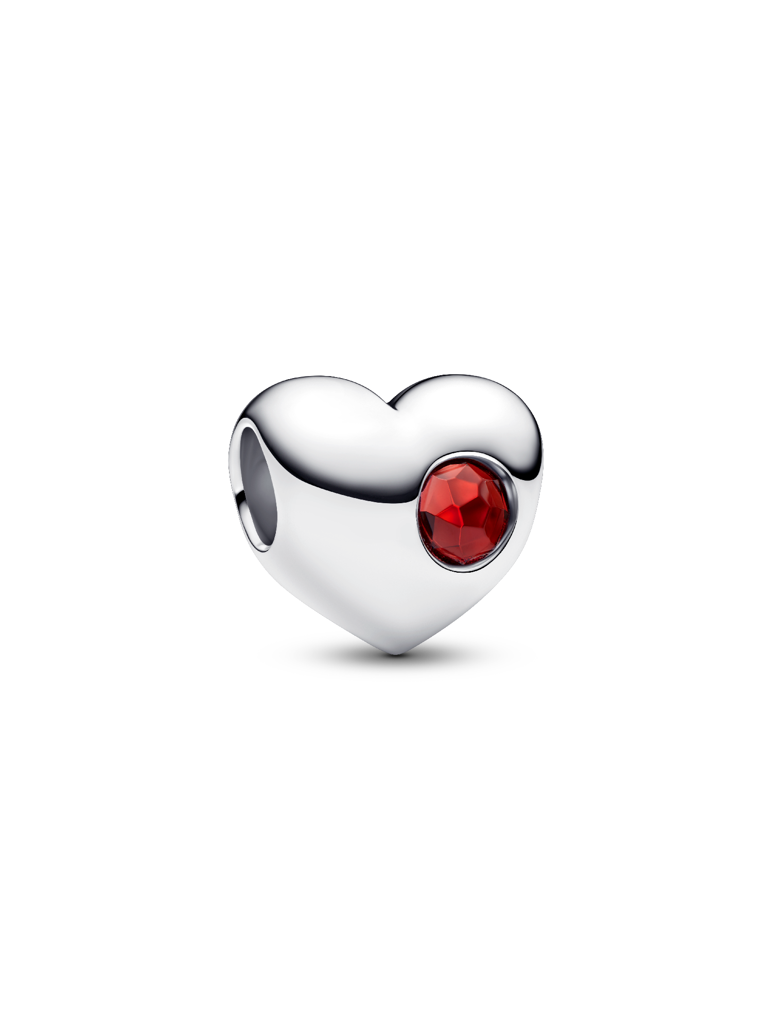 Engravable Red Stone Heart Charm