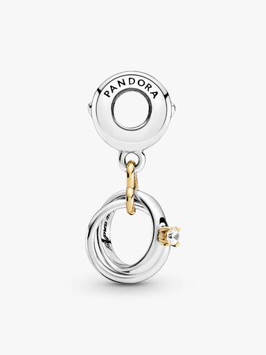 Two-tone Wedding Rings Dangle Charm