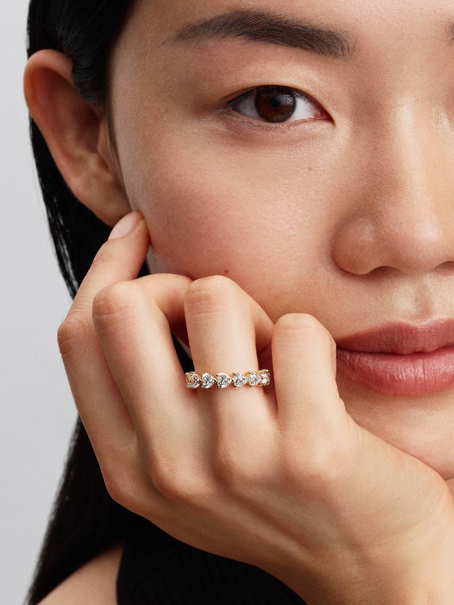 Band of Clear Hearts Ring