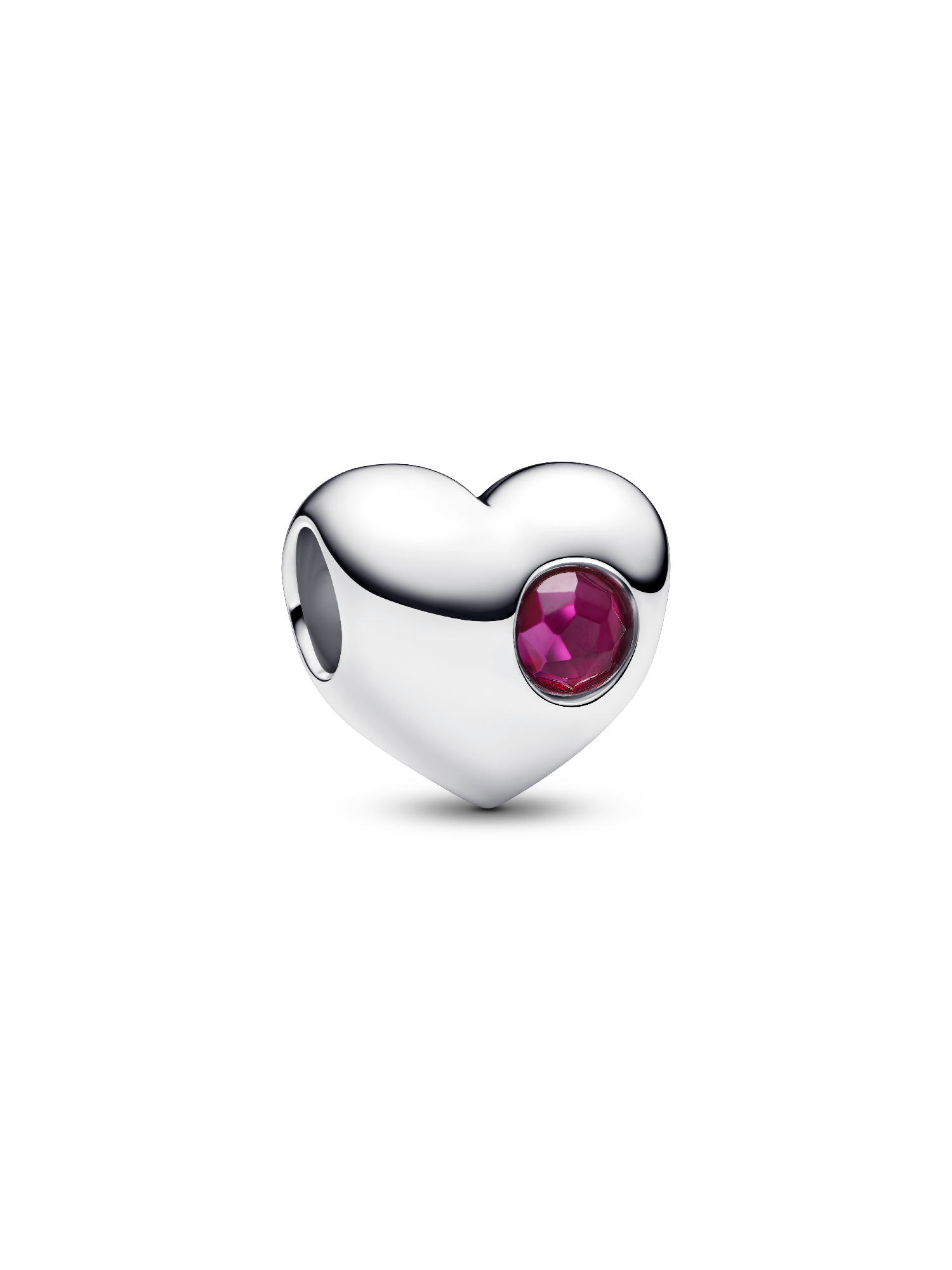 Engravable True Red Stone Heart Charm