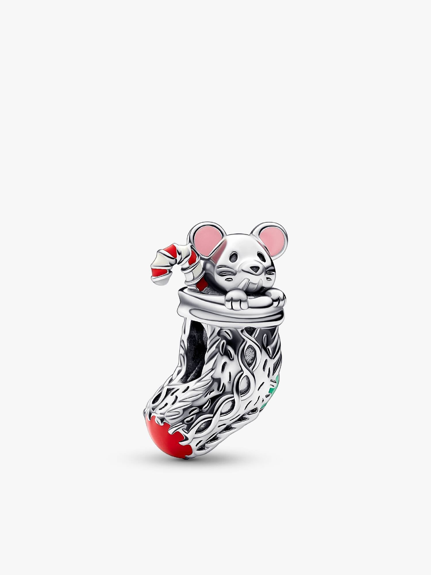 Festive Mouse & Stocking Charm
