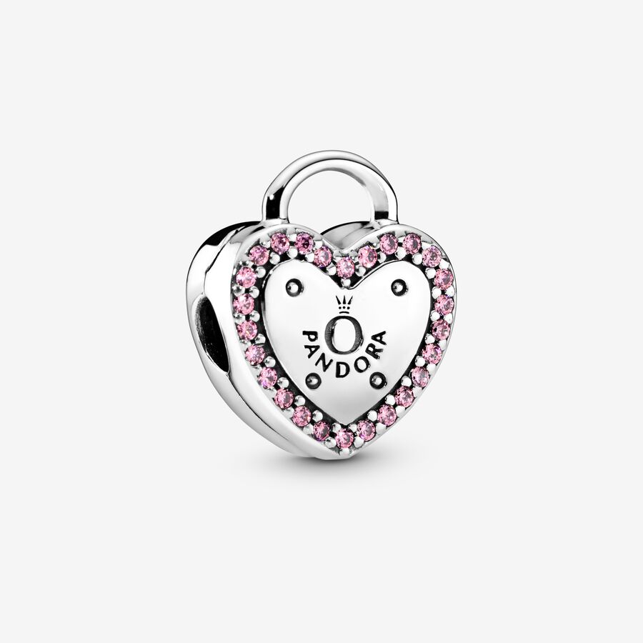 Pandora Logo Heart Padlock Clip Charm image number 0