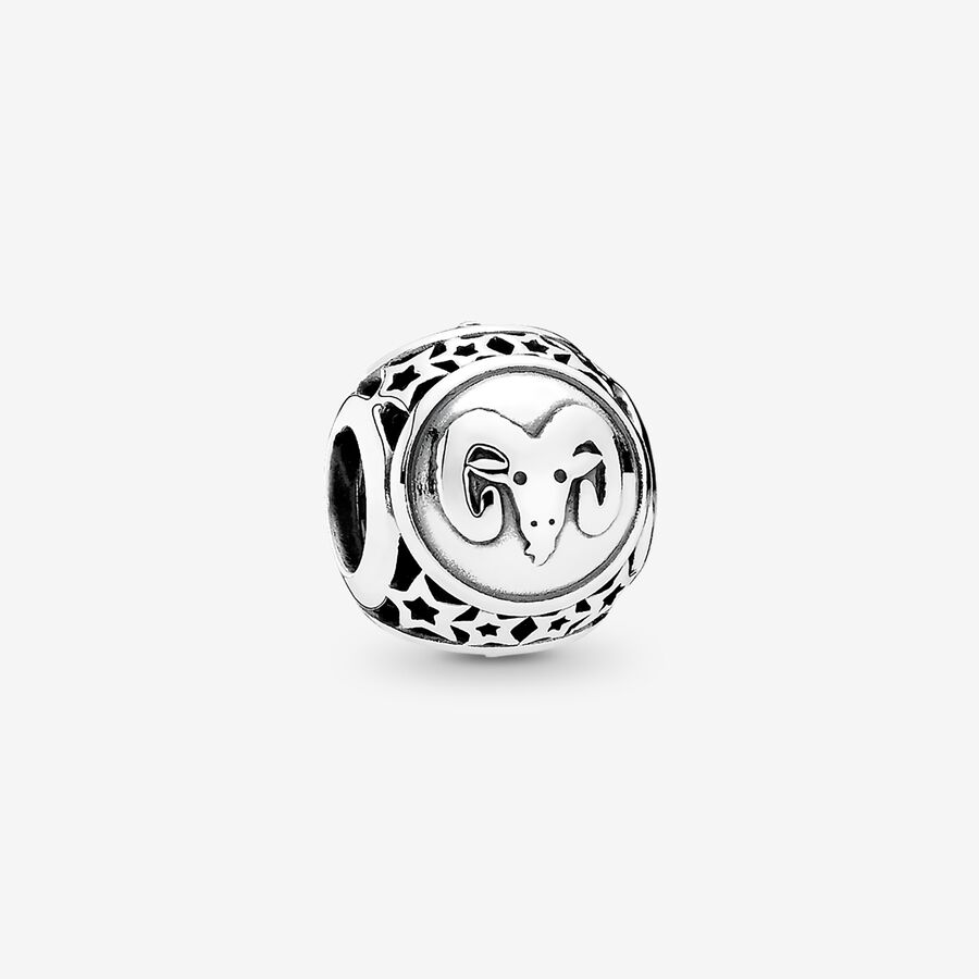 SALE - Aries star sign silver charm image number 0