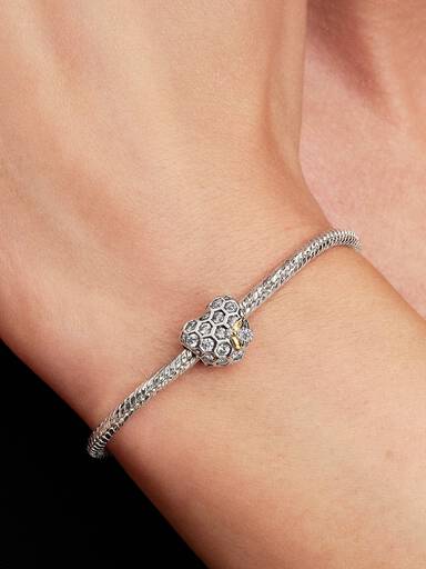 Bridgerton Honeycomb & Bee Heart Charm