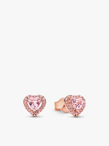 Pink Elevated Heart Jewellery Set