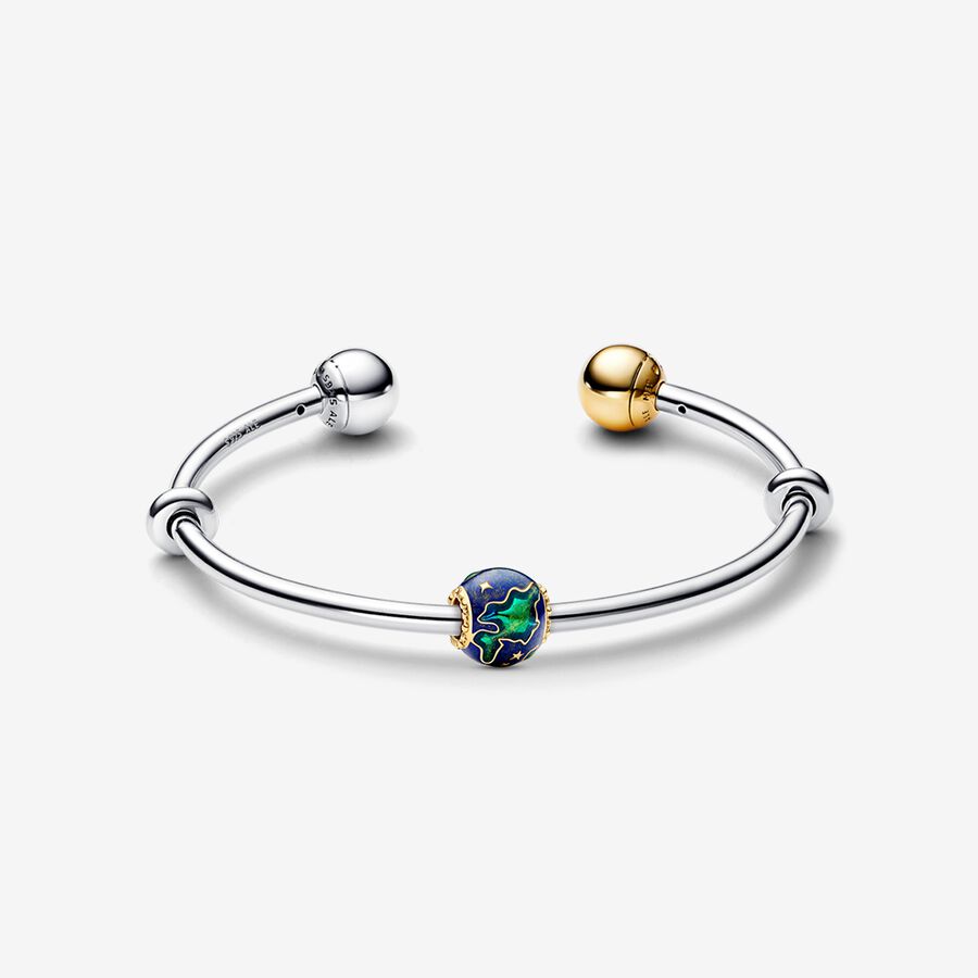 Planet Earth and Two-tone Sun & Moon Bracelet Set image number 0
