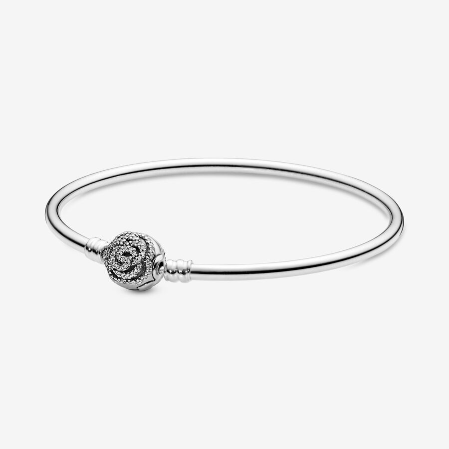 Disney Limited Edition Beauty and the Beast Bangle with Belle's Enchanted Rose Clasp image number 0
